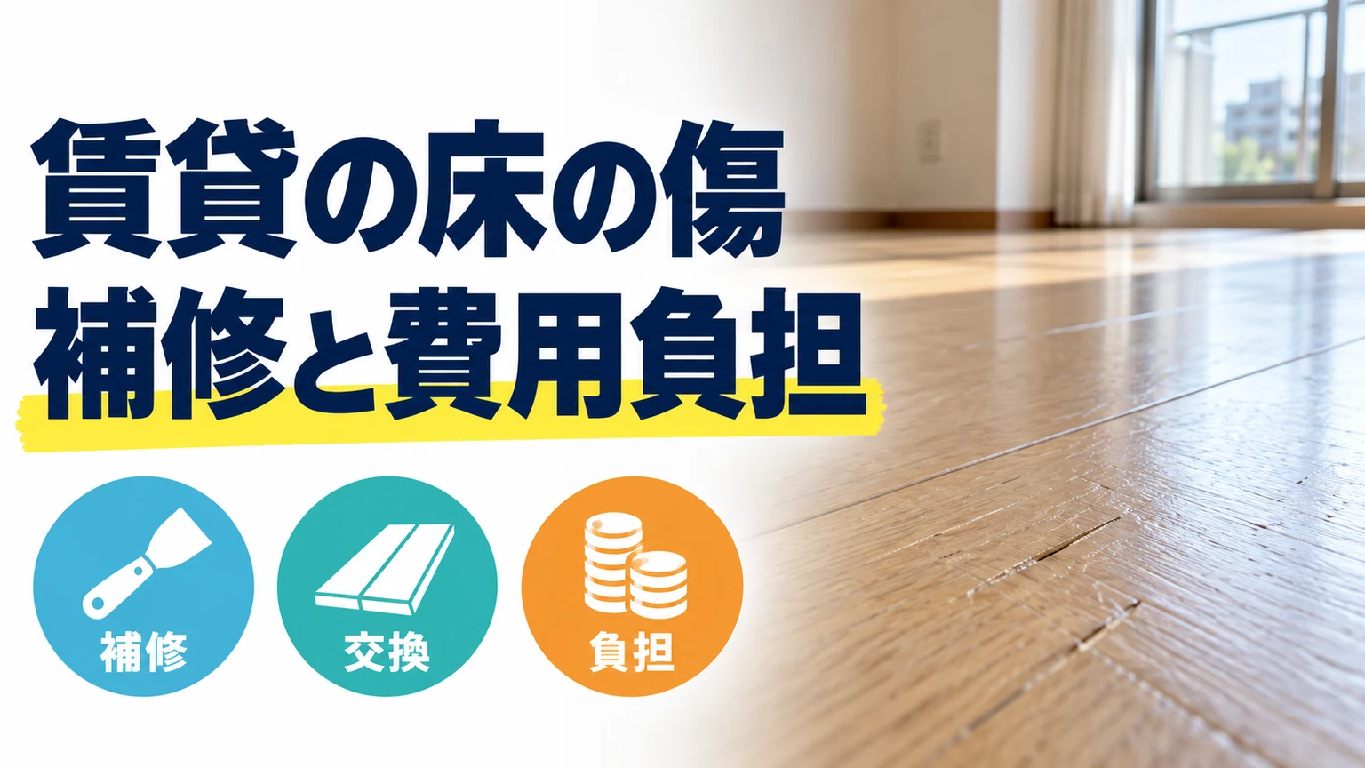 賃貸の床の傷はどう補修する？部分補修・張り替えと費用負担の確認点